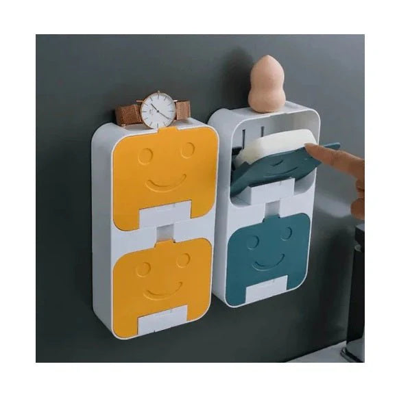 Drainable Flip Lid Soap Holder for Bathroom