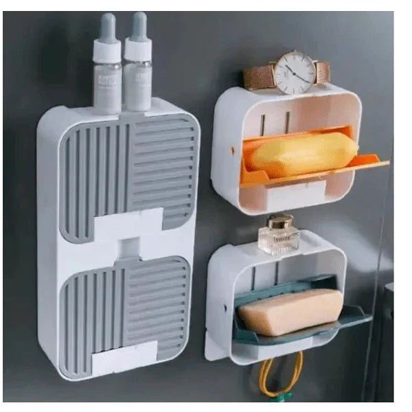 Drainable Flip Lid Soap Holder for Bathroom